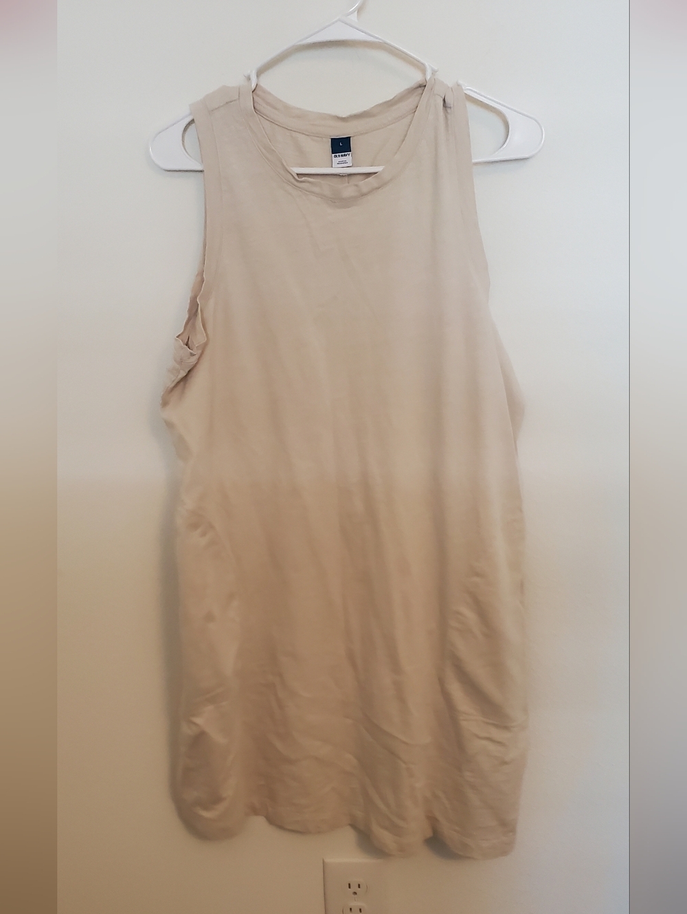 Old Navy Beige Sleeveless Cotton Tunic Tank Dress Size Large